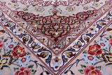 Ivory Isfahan Authentic Persian Hand Knotted Wool & Silk Area Rug - 5' 2" X 7' 9" - Golden Nile