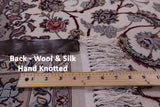 Ivory Isfahan Authentic Persian Hand Knotted Wool & Silk Area Rug - 5' 2" X 7' 9" - Golden Nile