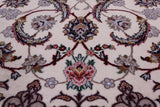 Ivory Isfahan Authentic Persian Hand Knotted Wool & Silk Area Rug - 5' 2" X 7' 9" - Golden Nile