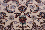 Ivory Isfahan Authentic Persian Hand Knotted Wool & Silk Area Rug - 5' 1" X 8' 1" - Golden Nile