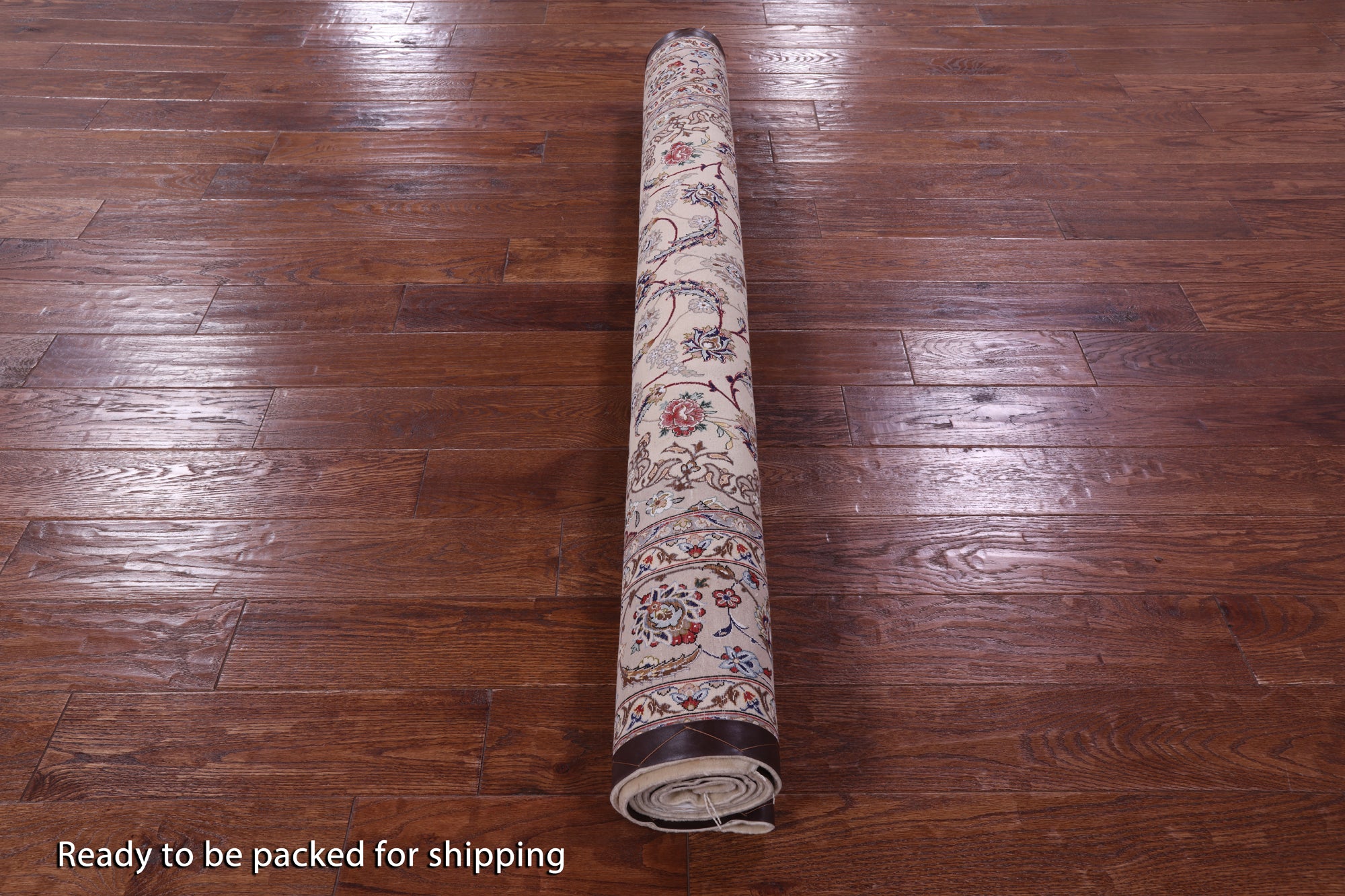 Ivory Isfahan Authentic Persian Hand Knotted Wool & Silk Area Rug - 5' 1" X 8' 1" - Golden Nile
