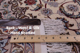 Ivory Isfahan Authentic Persian Hand Knotted Wool & Silk Area Rug - 5' 1" X 8' 1" - Golden Nile