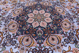Blue Signed Isfahan Authentic Persian Hand Knotted Wool & Silk Area Rug - 5' 0" X 7' 8" - Golden Nile