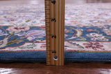 Blue Signed Isfahan Authentic Persian Hand Knotted Wool & Silk Area Rug - 5' 0" X 7' 8" - Golden Nile