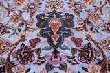 Blue Signed Isfahan Authentic Persian Hand Knotted Wool & Silk Area Rug - 5' 0" X 7' 8" - Golden Nile