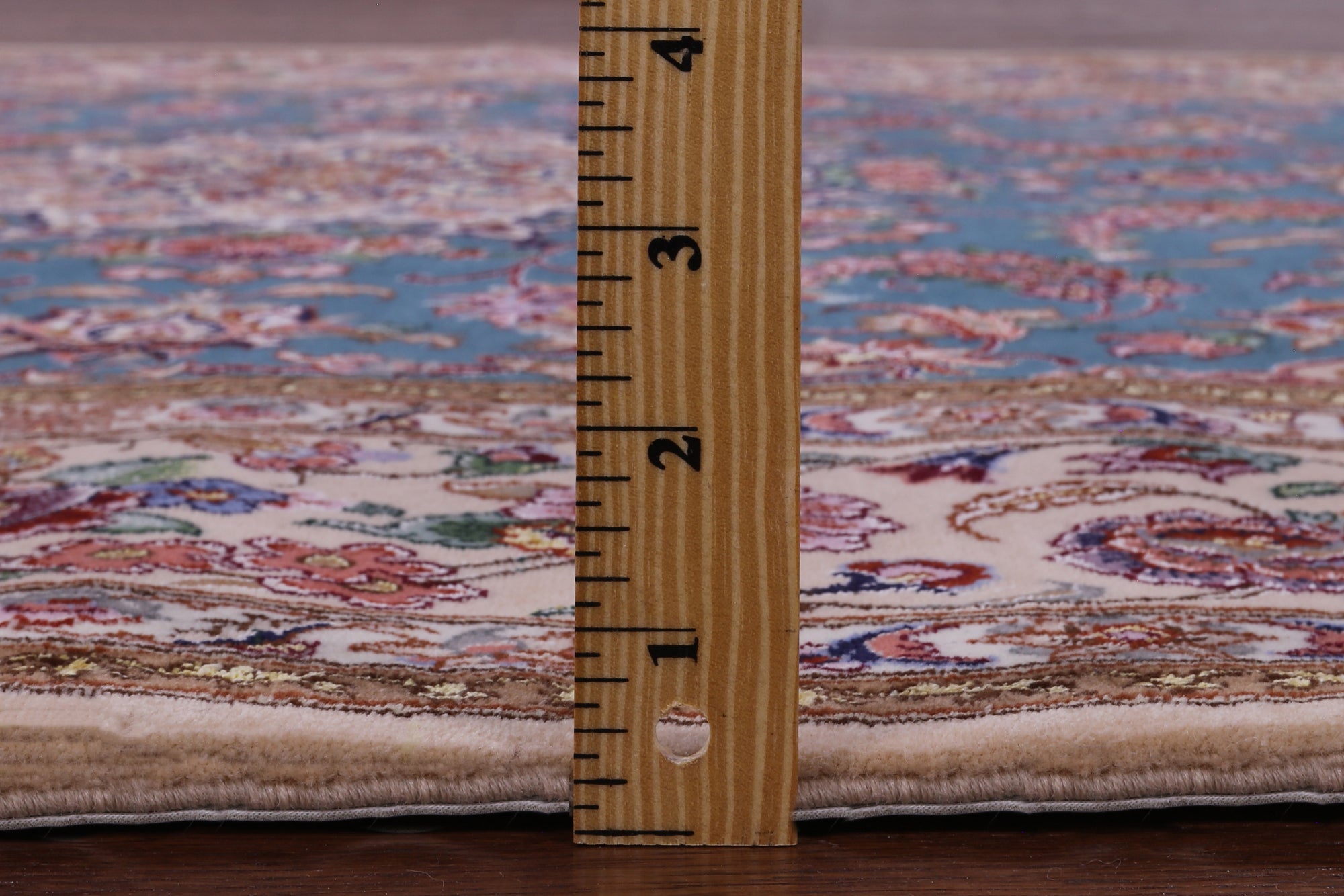 Signed Isfahan Authentic Persian Hand Knotted Wool & Silk Area Rug - 4' 11" X 7' 5" - Golden Nile