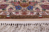 Signed Isfahan Authentic Persian Hand Knotted Wool & Silk Area Rug - 4' 11" X 7' 5" - Golden Nile