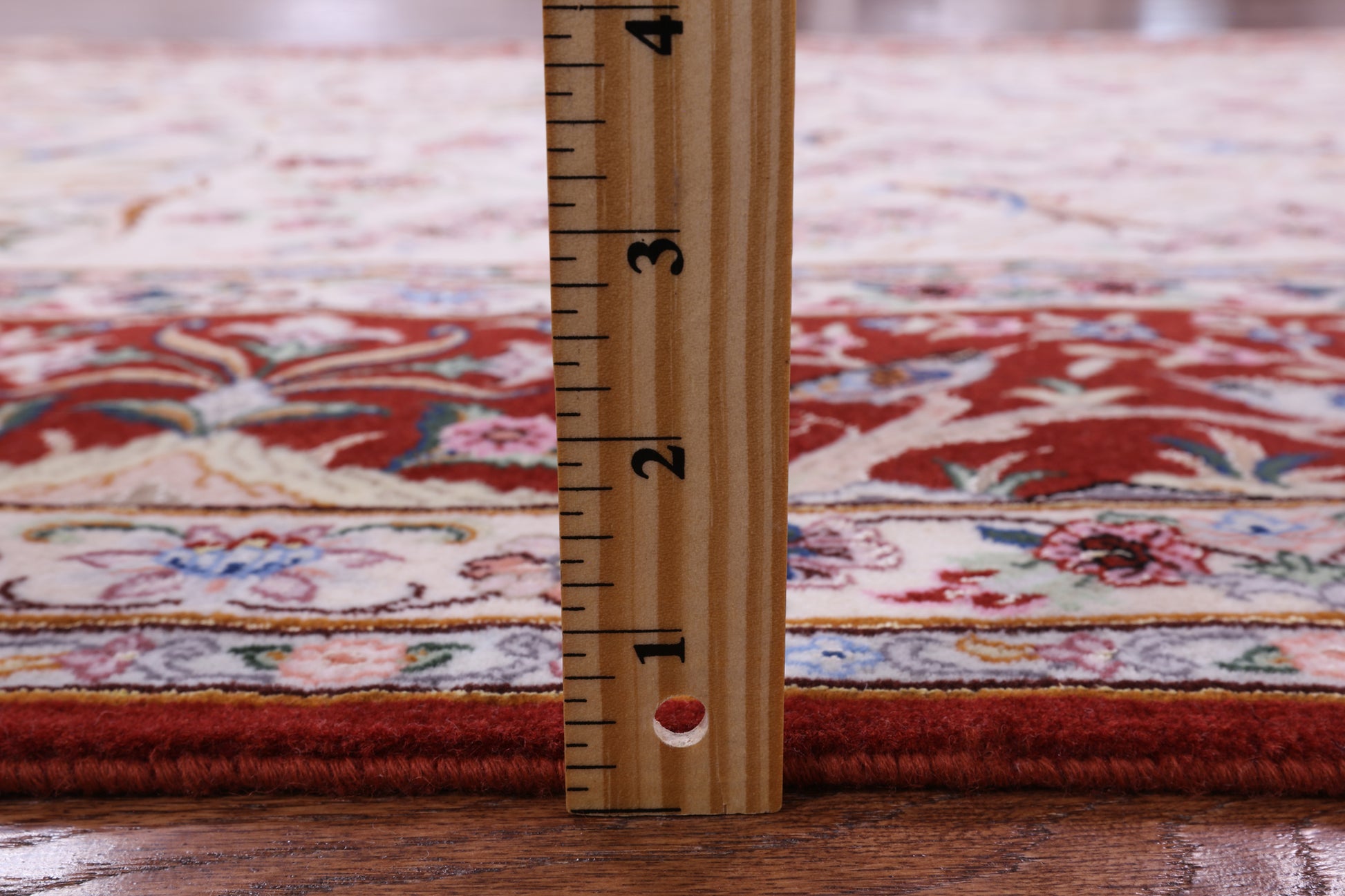 Ivory Signed Isfahan Authentic Persian Pictorial Hand Knotted Wool & Silk Area Rug - 5' 1" X 7' 10" - Golden Nile