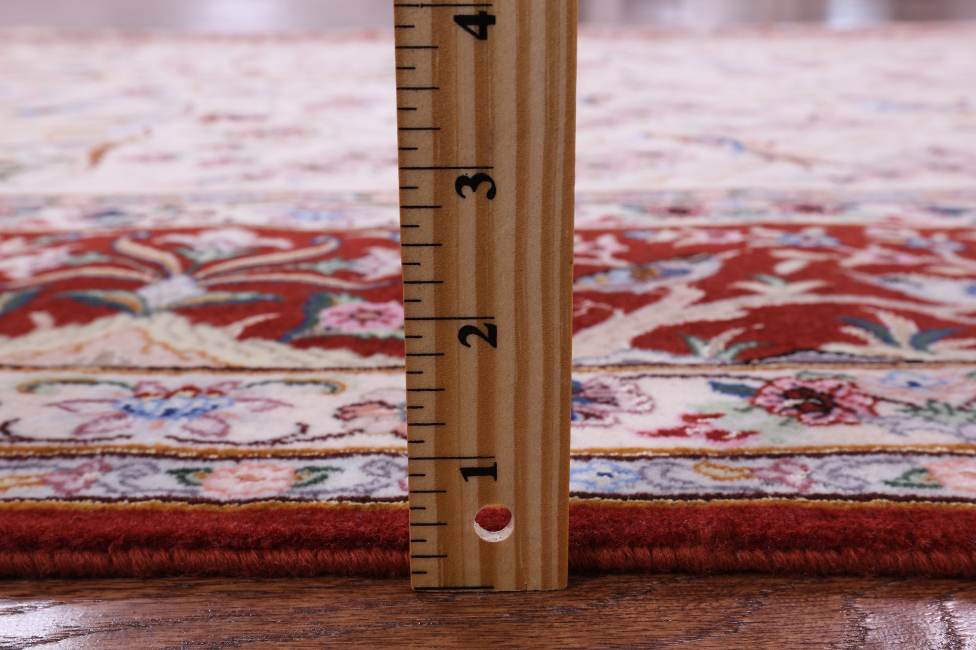 Ivory Signed Isfahan Authentic Persian Pictorial Hand Knotted Wool & Silk Area Rug - 5' 1" X 7' 10" - Golden Nile