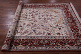 Ivory Signed Isfahan Authentic Persian Pictorial Hand Knotted Wool & Silk Area Rug - 5' 1" X 7' 10" - Golden Nile