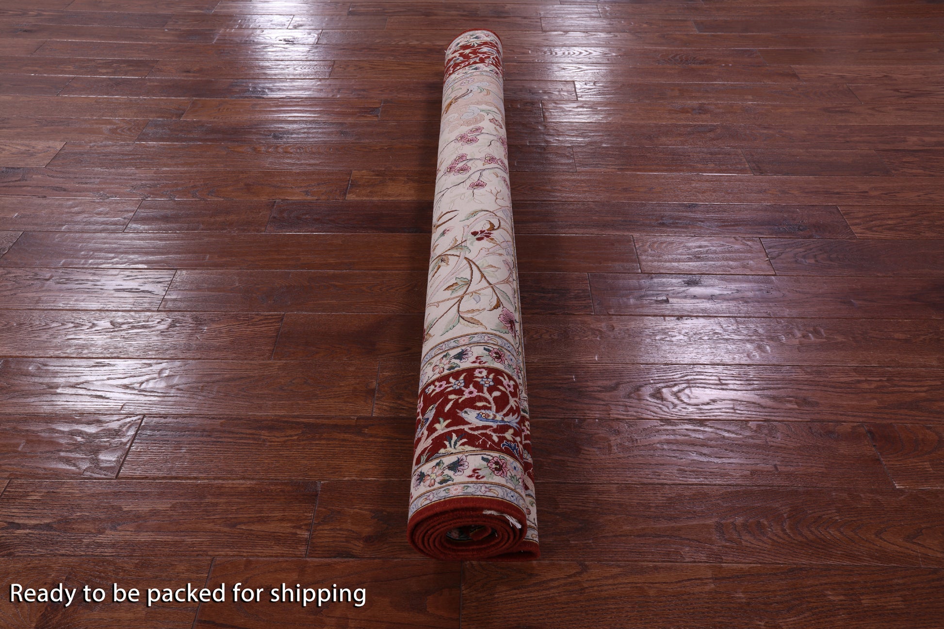 Ivory Signed Isfahan Authentic Persian Pictorial Hand Knotted Wool & Silk Area Rug - 5' 1" X 7' 10" - Golden Nile