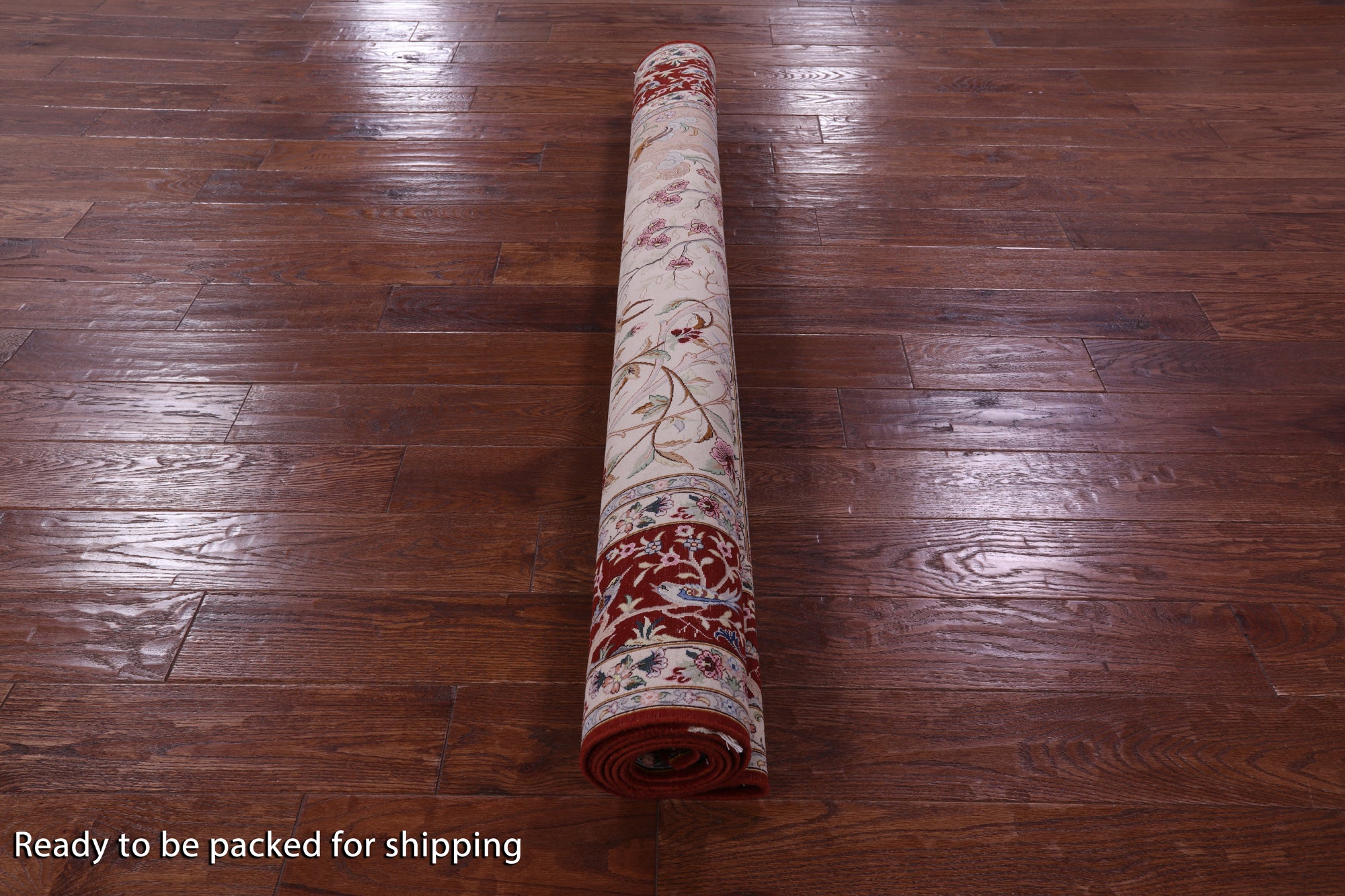 Ivory Signed Isfahan Authentic Persian Pictorial Hand Knotted Wool & Silk Area Rug - 5' 1" X 7' 10" - Golden Nile