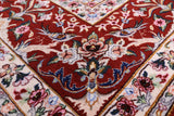 Ivory Signed Isfahan Authentic Persian Pictorial Hand Knotted Wool & Silk Area Rug - 5' 1" X 7' 10" - Golden Nile
