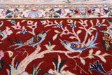 Ivory Signed Isfahan Authentic Persian Pictorial Hand Knotted Wool & Silk Area Rug - 5' 1" X 7' 10" - Golden Nile