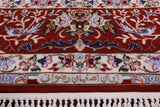 Ivory Signed Isfahan Authentic Persian Pictorial Hand Knotted Wool & Silk Area Rug - 5' 1" X 7' 10" - Golden Nile