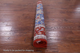 Blue Signed Isfahan Authentic Persian Hand Knotted Wool & Silk Area Rug - 5' 1" X 7' 7" - Golden Nile