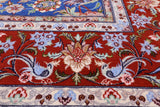 Blue Signed Isfahan Authentic Persian Hand Knotted Wool & Silk Area Rug - 5' 1" X 7' 7" - Golden Nile