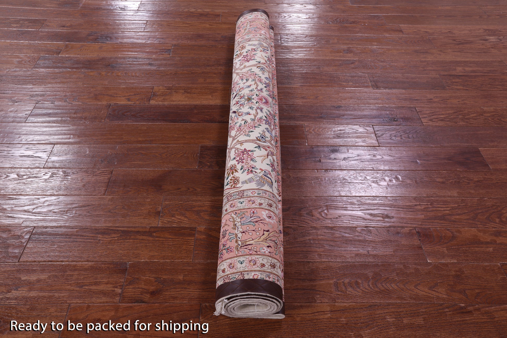 Ivory Signed Isfahan Authentic Persian Hand Knotted Wool & Silk Rug - 5' 1" X 7' 7" - Golden Nile