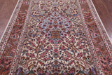 Ivory Signed Isfahan Authentic Persian Hand Knotted Wool & Silk Rug - 5' 1" X 7' 7" - Golden Nile