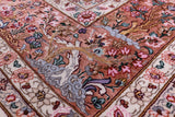 Ivory Signed Isfahan Authentic Persian Hand Knotted Wool & Silk Rug - 5' 1" X 7' 7" - Golden Nile