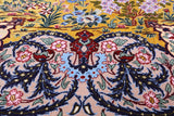 Gold Signed Isfahan Authentic Persian Hand Knotted Wool & Silk Area Rug - 4' 9" X 7' 3" - Golden Nile