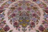 Ivory Signed Isfahan Authentic Persian Hand Knotted Wool & Silk Area Rug - 5' 0" X 7' 8" - Golden Nile