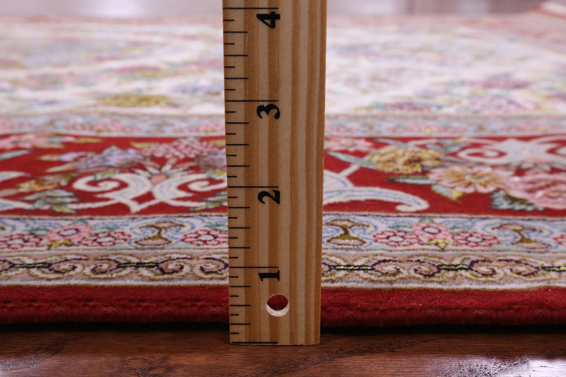Ivory Signed Isfahan Authentic Persian Hand Knotted Wool & Silk Area Rug - 5' 0" X 7' 8" - Golden Nile