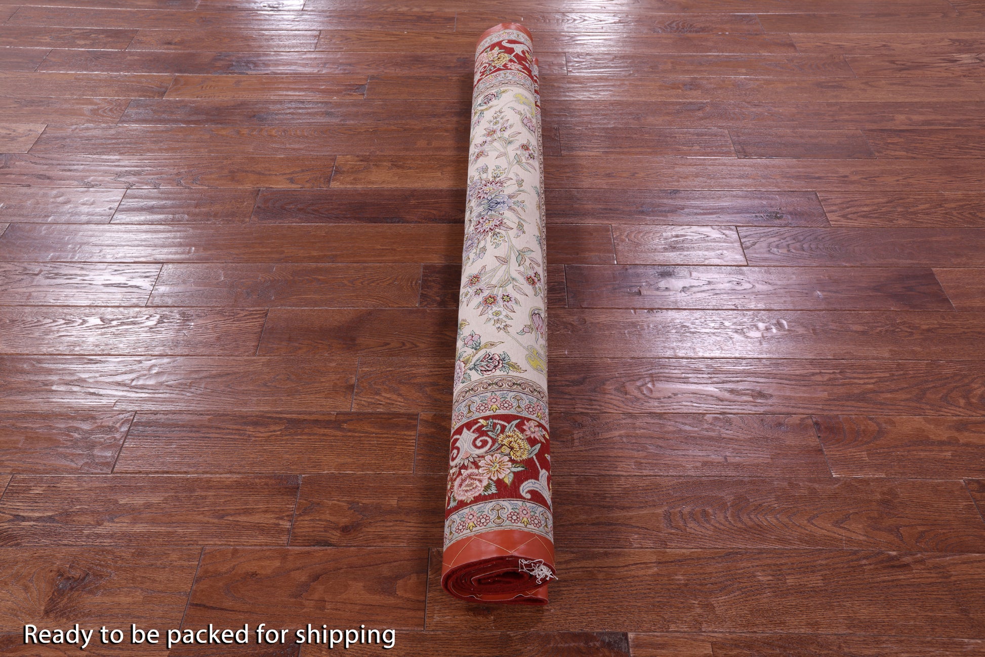 Ivory Signed Isfahan Authentic Persian Hand Knotted Wool & Silk Area Rug - 5' 0" X 7' 8" - Golden Nile