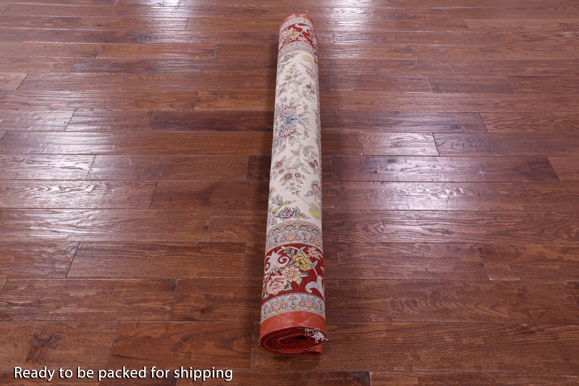 Ivory Signed Isfahan Authentic Persian Hand Knotted Wool & Silk Area Rug - 5' 0" X 7' 8" - Golden Nile