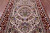 Ivory Signed Isfahan Authentic Persian Hand Knotted Wool & Silk Area Rug - 5' 0" X 7' 8" - Golden Nile