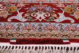 Ivory Signed Isfahan Authentic Persian Hand Knotted Wool & Silk Area Rug - 5' 0" X 7' 8" - Golden Nile