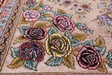 Ivory Signed Isfahan Authentic Persian Hand Knotted Wool & Silk Area Rug - 5' 0" X 7' 8" - Golden Nile