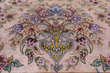 Ivory Signed Isfahan Authentic Persian Hand Knotted Wool & Silk Area Rug - 5' 0" X 7' 8" - Golden Nile