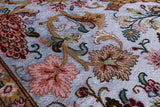 Blue Signed Isfahan Authentic Persian Hand Knotted Wool & Silk Area Rug - 5' 0" X 7' 7" - Golden Nile