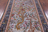 Blue Signed Isfahan Authentic Persian Hand Knotted Wool & Silk Area Rug - 5' 0" X 7' 7" - Golden Nile