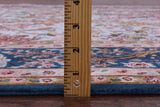 Blue Signed Isfahan Authentic Persian Hand Knotted Wool & Silk Area Rug - 5' 0" X 7' 7" - Golden Nile