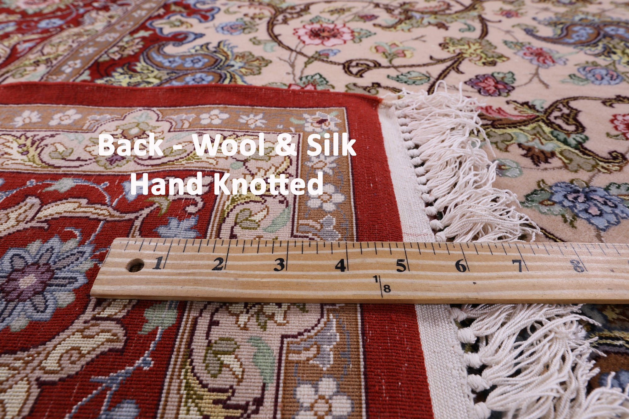 Ivory Signed Isfahan Authentic Persian Hand Knotted Wool & Silk Area Rug - 5' 1" X 7' 10" - Golden Nile