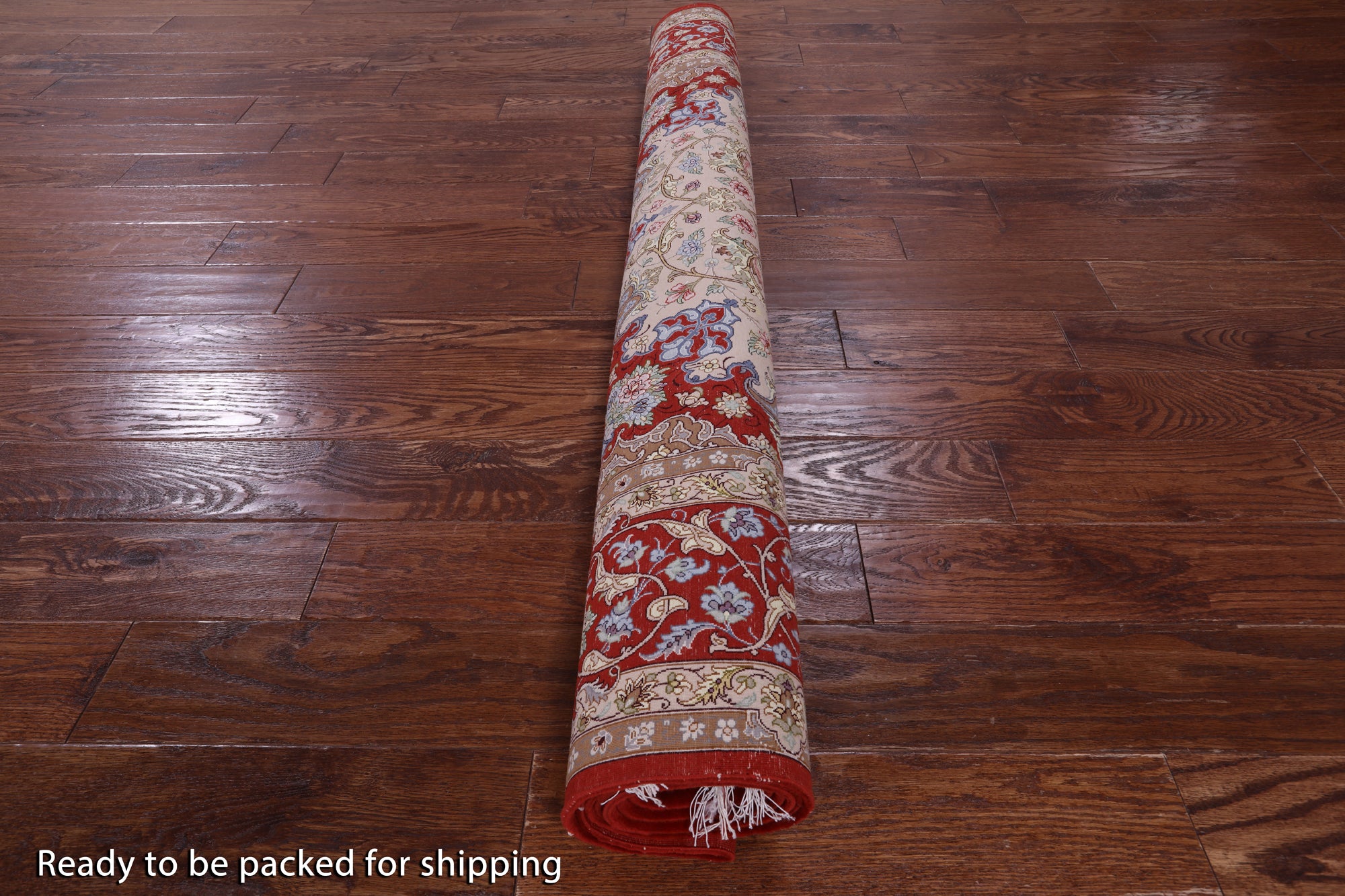 Ivory Signed Isfahan Authentic Persian Hand Knotted Wool & Silk Area Rug - 5' 1" X 7' 10" - Golden Nile