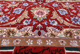 Ivory Signed Isfahan Authentic Persian Hand Knotted Wool & Silk Area Rug - 5' 1" X 7' 10" - Golden Nile