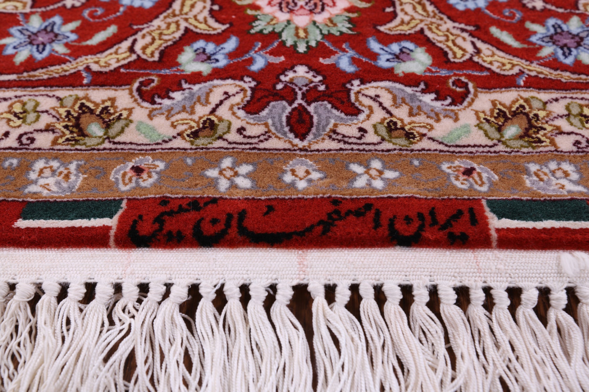 Ivory Signed Isfahan Authentic Persian Hand Knotted Wool & Silk Area Rug - 5' 1" X 7' 10" - Golden Nile