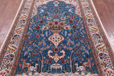 Blue Signed Isfahan Authentic Persian Hand Knotted Wool & Silk Area Rug - 5' 1" X 8' 0" - Golden Nile