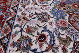 Ivory Signed Isfahan Authentic Persian Hand Knotted Wool & Silk Area Rug - 5' 1" X 7' 10" - Golden Nile