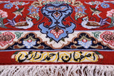 Ivory Signed Isfahan Authentic Persian Hand Knotted Wool & Silk Area Rug - 5' 1" X 7' 10" - Golden Nile