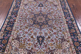 Signed Isfahan Authentic Persian Hand Knotted Wool & Silk Area Rug - 5' 2" X 7' 9" - Golden Nile