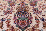 Ivory Signed Isfahan Authentic Persian Hand Knotted Wool & Silk Area Rug - 5' 1" X 7' 8" - Golden Nile