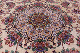 Ivory Signed Isfahan Authentic Persian Hand Knotted Wool & Silk Area Rug - 5' 1" X 7' 8" - Golden Nile