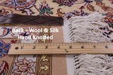 Ivory Signed Isfahan Authentic Persian Hand Knotted Wool & Silk Area Rug - 5' 1" X 7' 8" - Golden Nile