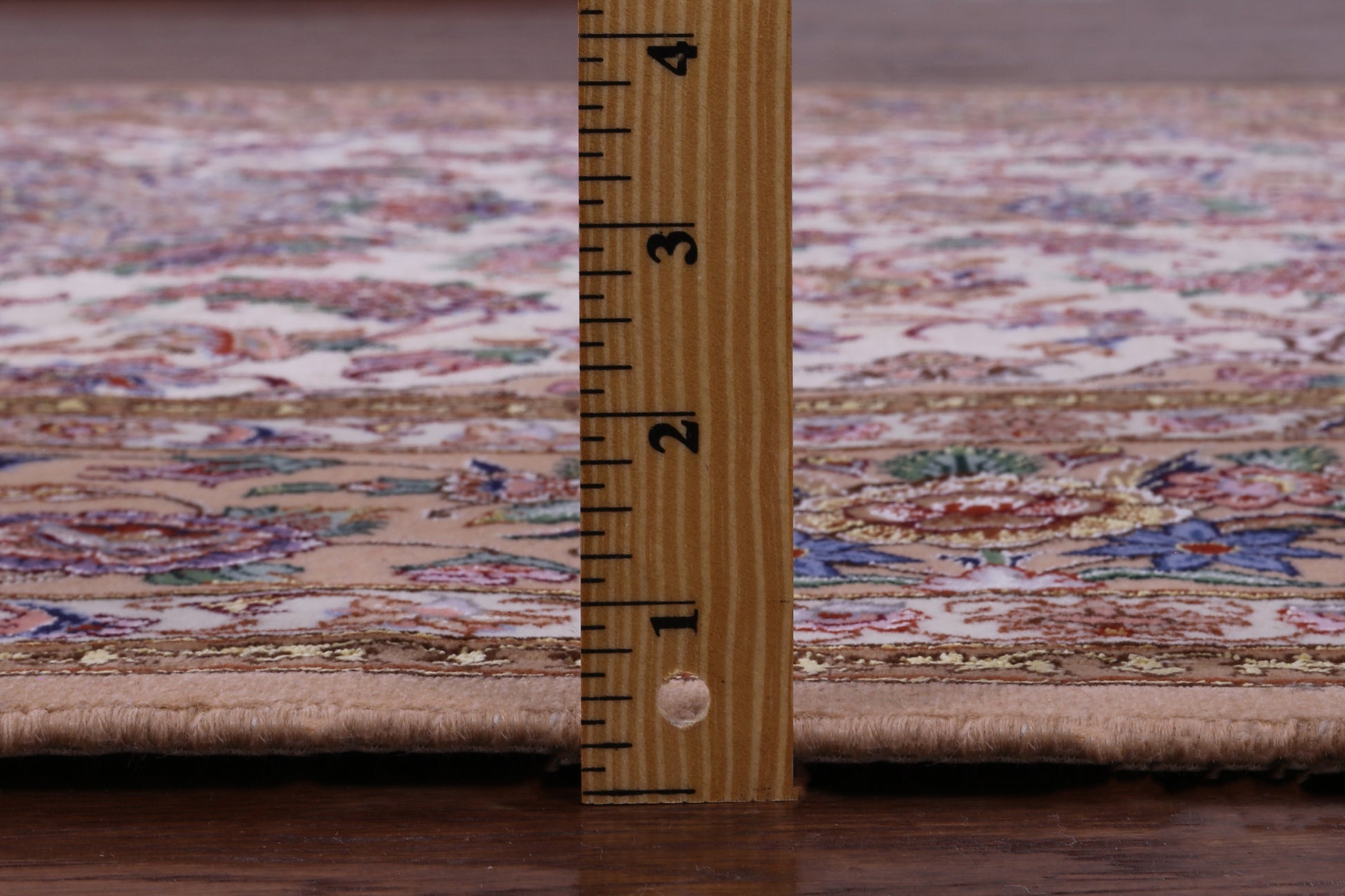 Ivory Signed Isfahan Authentic Persian Hand Knotted Wool & Silk Area Rug - 5' 1" X 7' 8" - Golden Nile