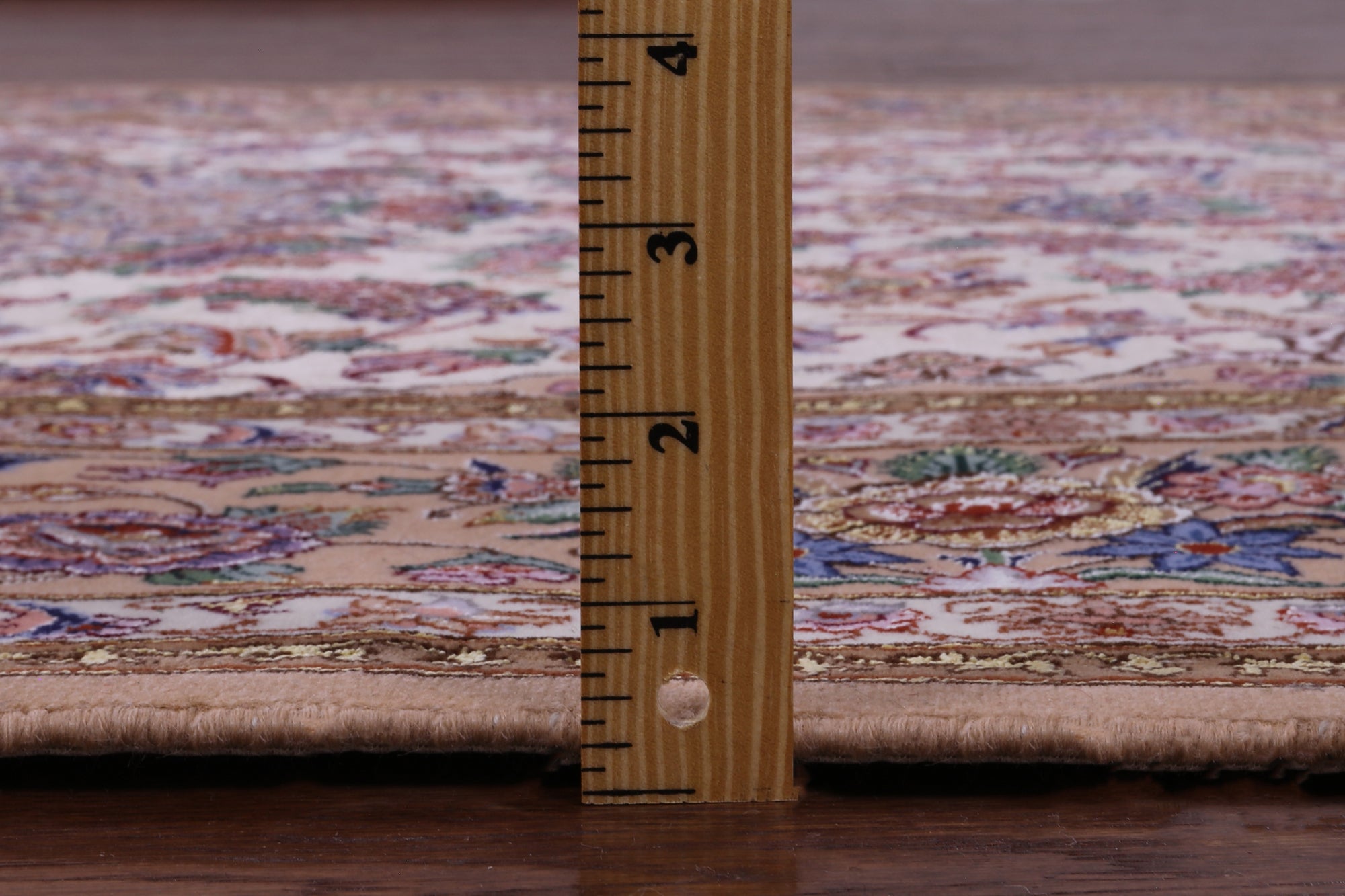 Ivory Signed Isfahan Authentic Persian Hand Knotted Wool & Silk Area Rug - 5' 1" X 7' 8" - Golden Nile