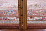 Ivory Signed Isfahan Authentic Persian Hand Knotted Wool & Silk Area Rug - 5' 1" X 7' 7" - Golden Nile